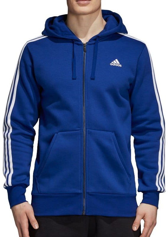 Sweatshirt med hætte adidas Sportswear Essentials 3-Stripes FZ Brushed Bluza