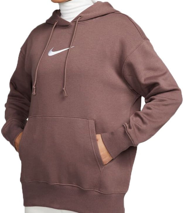 Sweatshirt med hætte Nike W NSW FLC OS PO HDY MS